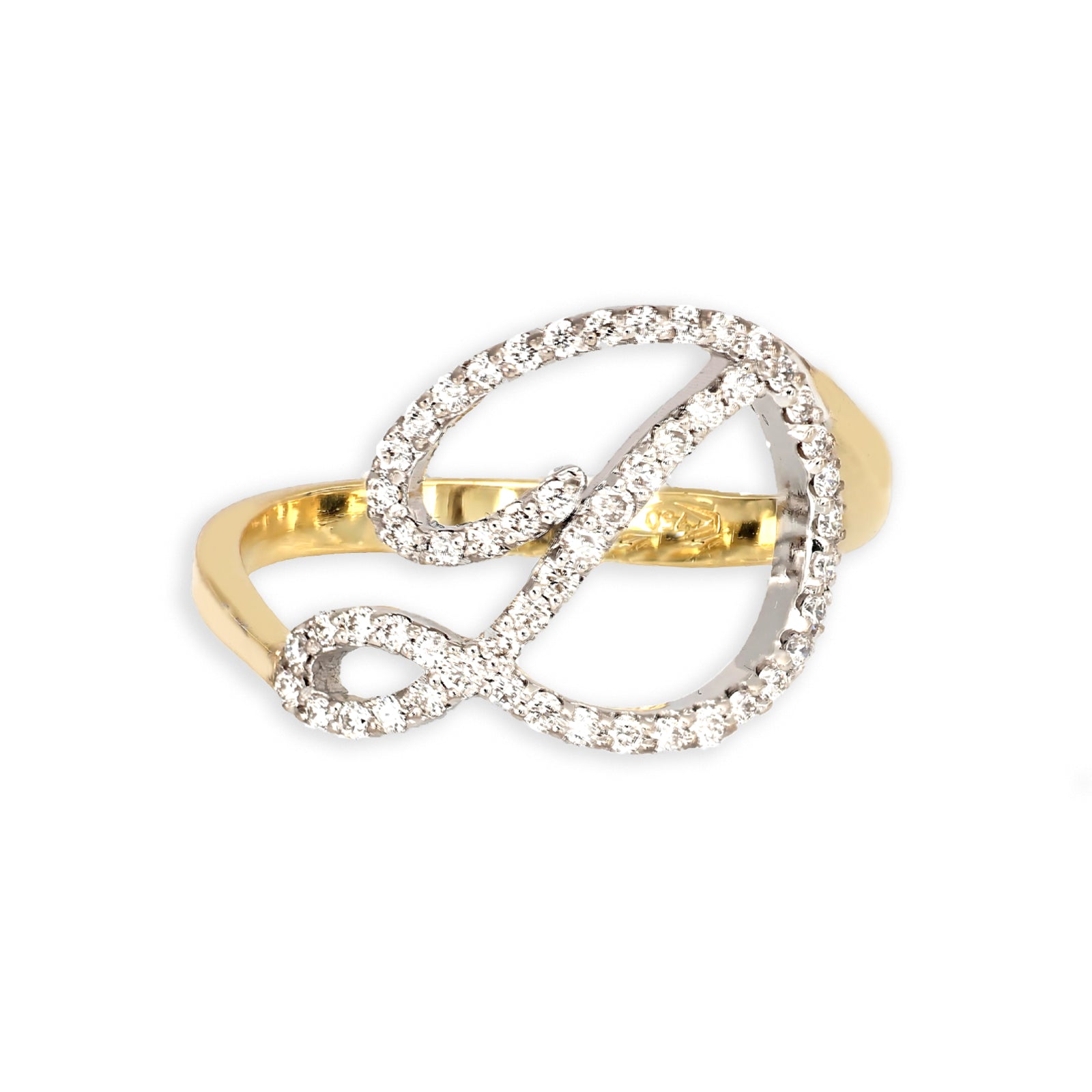 Anello ”INITIALIS" Lettera D Oro e Diamanti