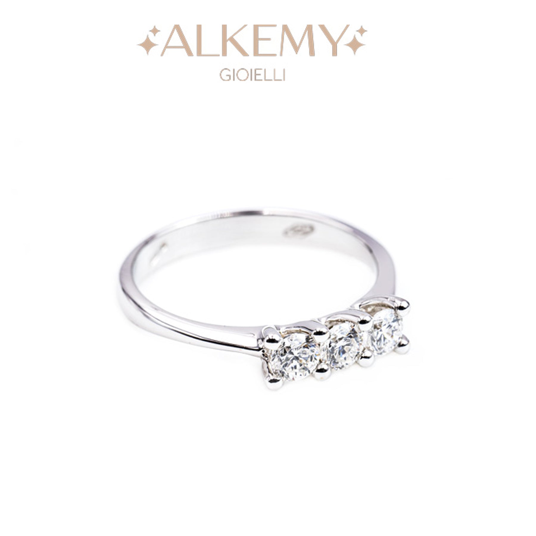 Anello Trilogy Donna in Oro 18K con Diamanti Naturali ct 0.36