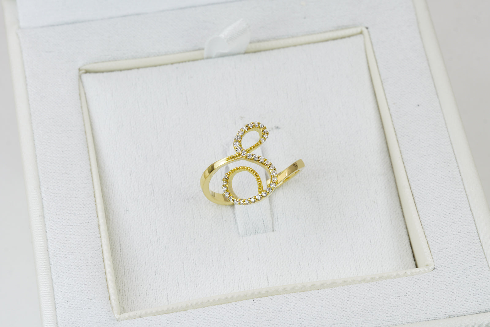 Anello ”INITIALIS" Lettera S Oro e Diamanti