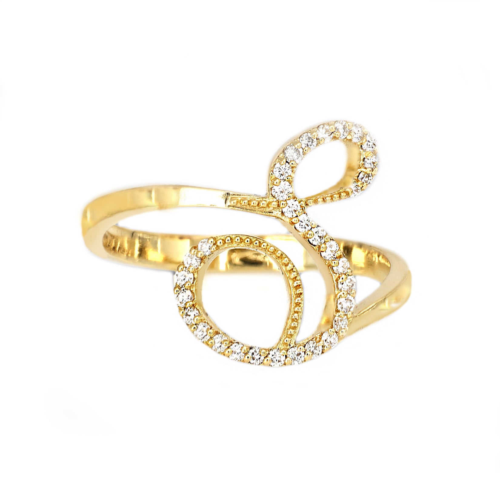 Anello ”INITIALIS" Lettera S Oro e Diamanti