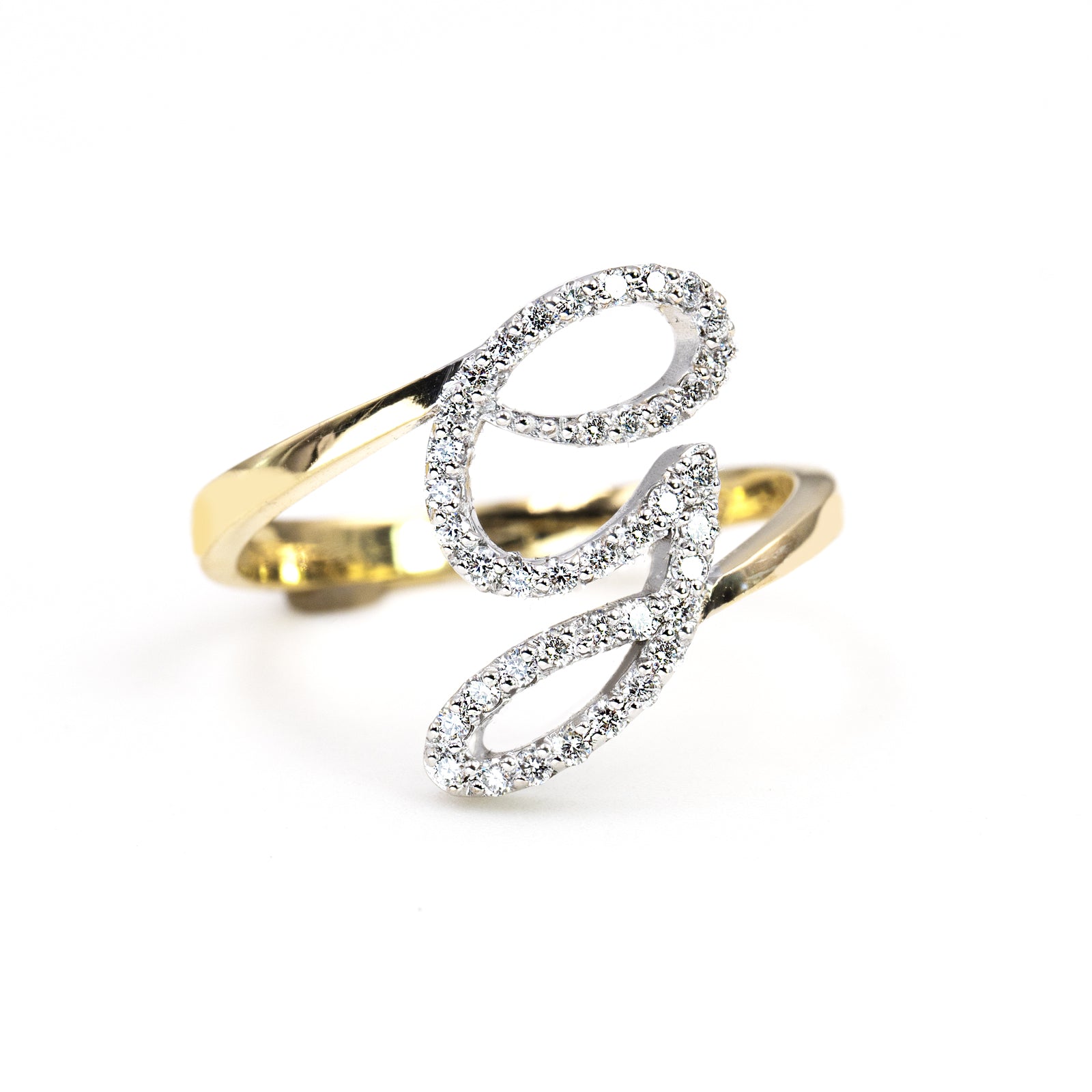 Anello ”INITIALIS" Lettera G Oro e Diamanti