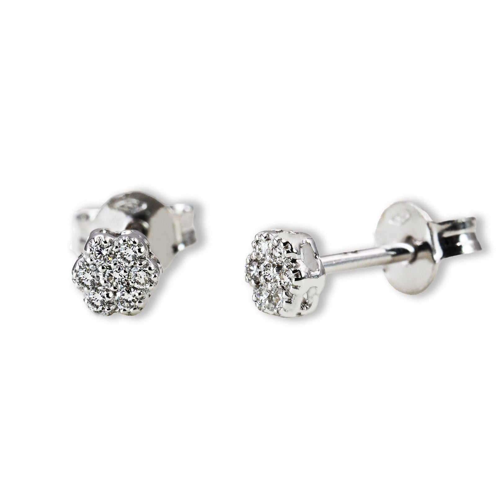 Orecchini “Fiore Pave'” in Oro con Diamanti