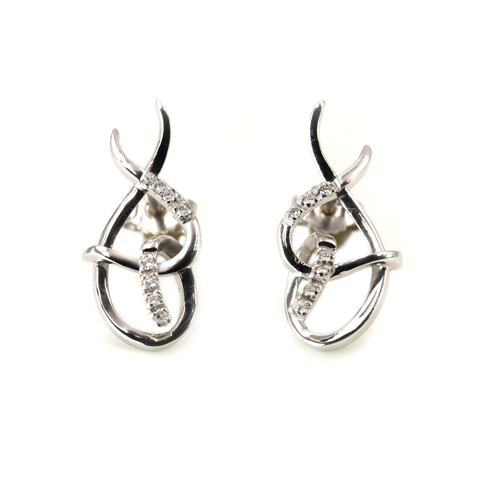 Orecchini Intreccio in Oro 18K con Diamanti