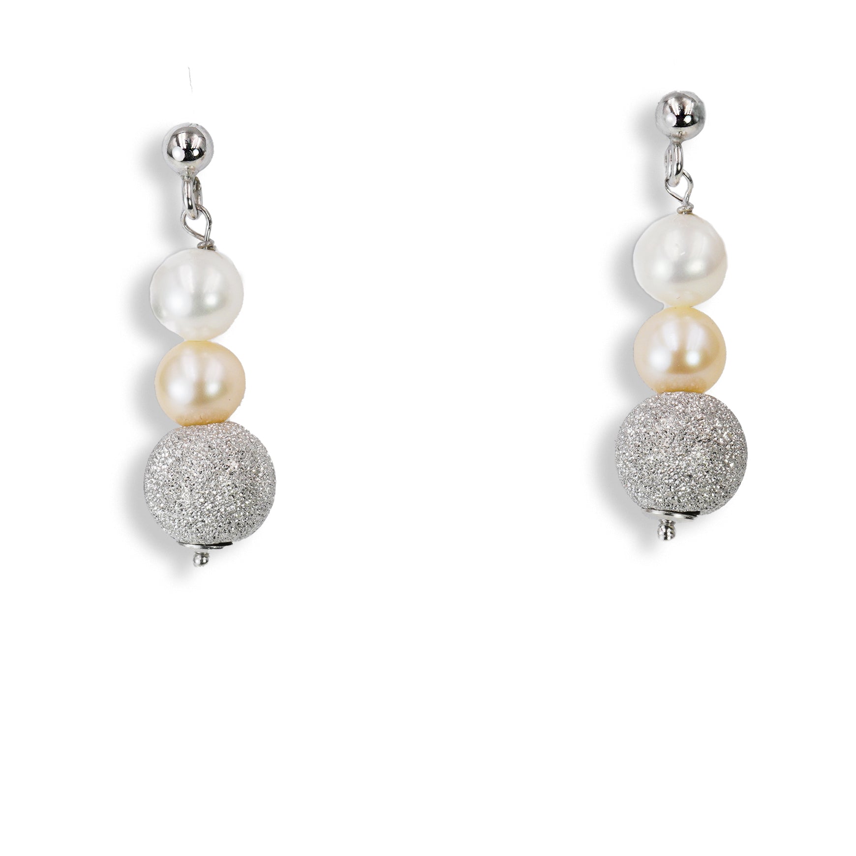 Orecchini Perla in Oro 18K con sfera brillantata