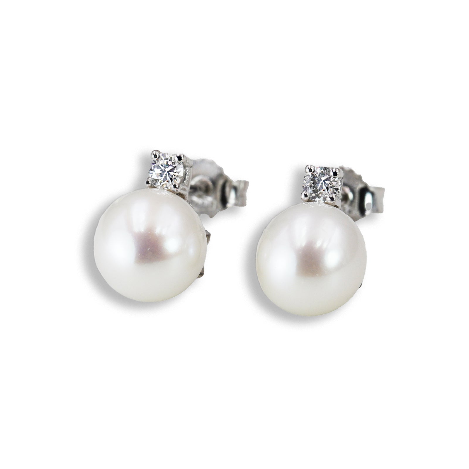 Orecchini Perla in Oro 18K con Diamanti