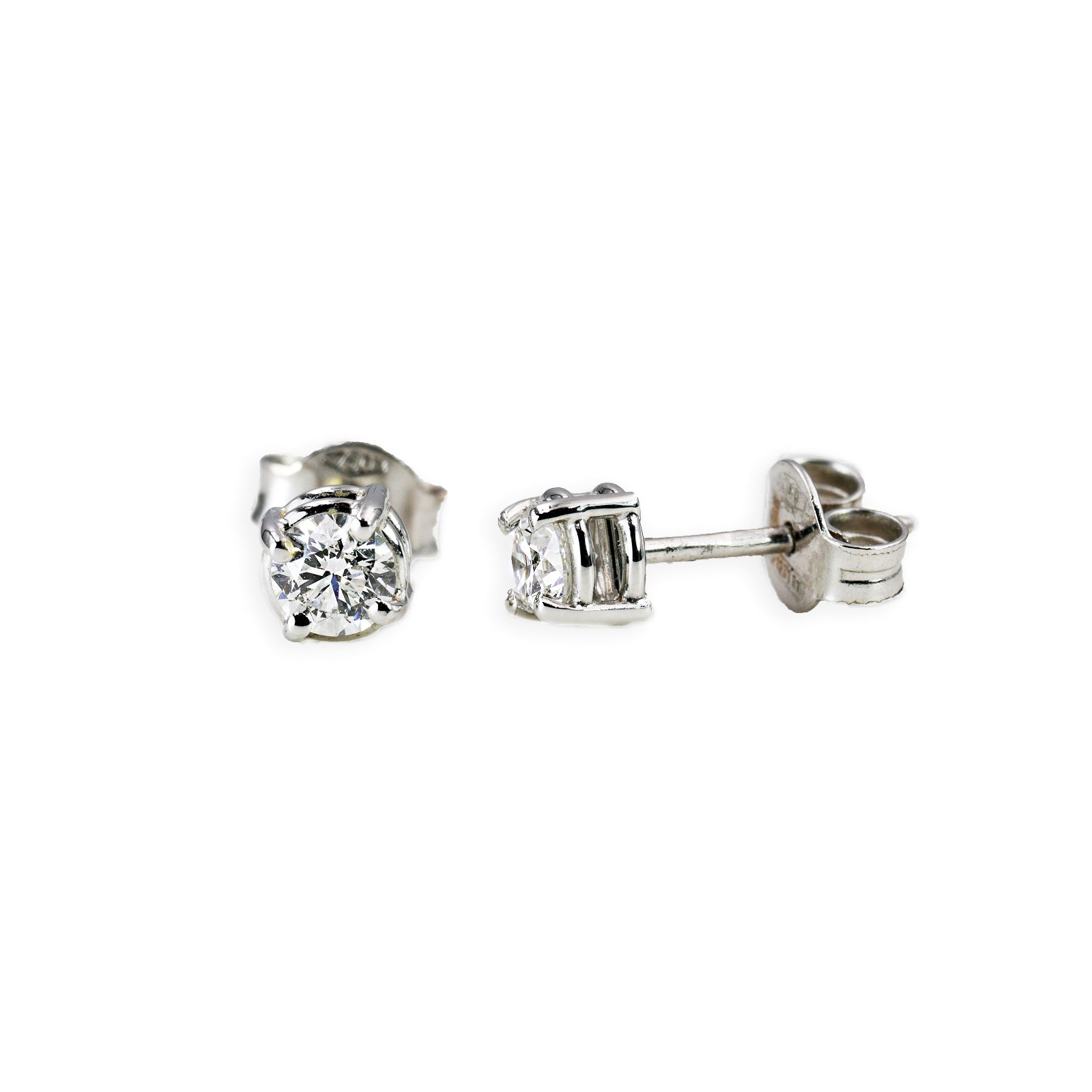 Orecchini Punto Luce in Oro Bianco 18K e Diamanti – Eleganza Essenziale Ct 0.20