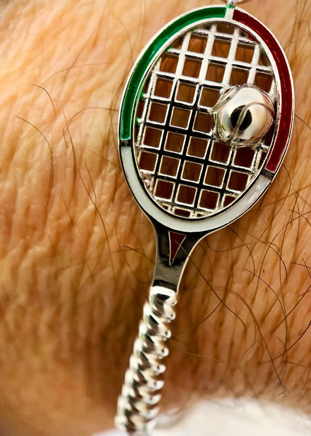 Bracciale Racchetta Tennis in Argento 925 Smaltato – Made in Italy