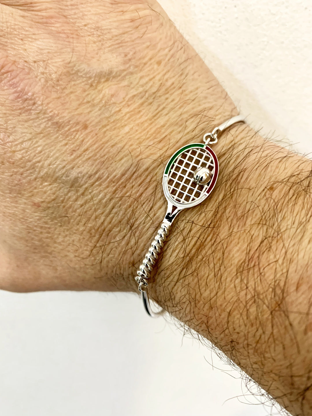 Bracciale Racchetta Tennis in Argento 925 Smaltato – Made in Italy