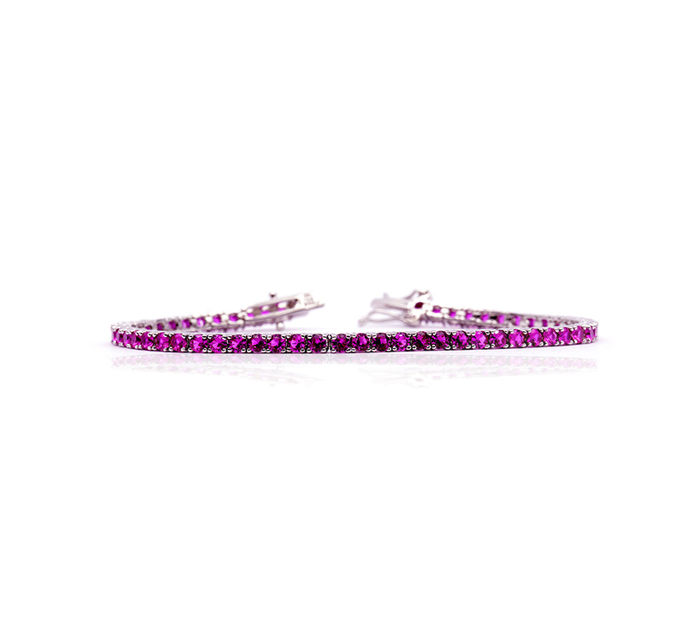 Bracciale Tennis in Argento 925 Pietre Rosse