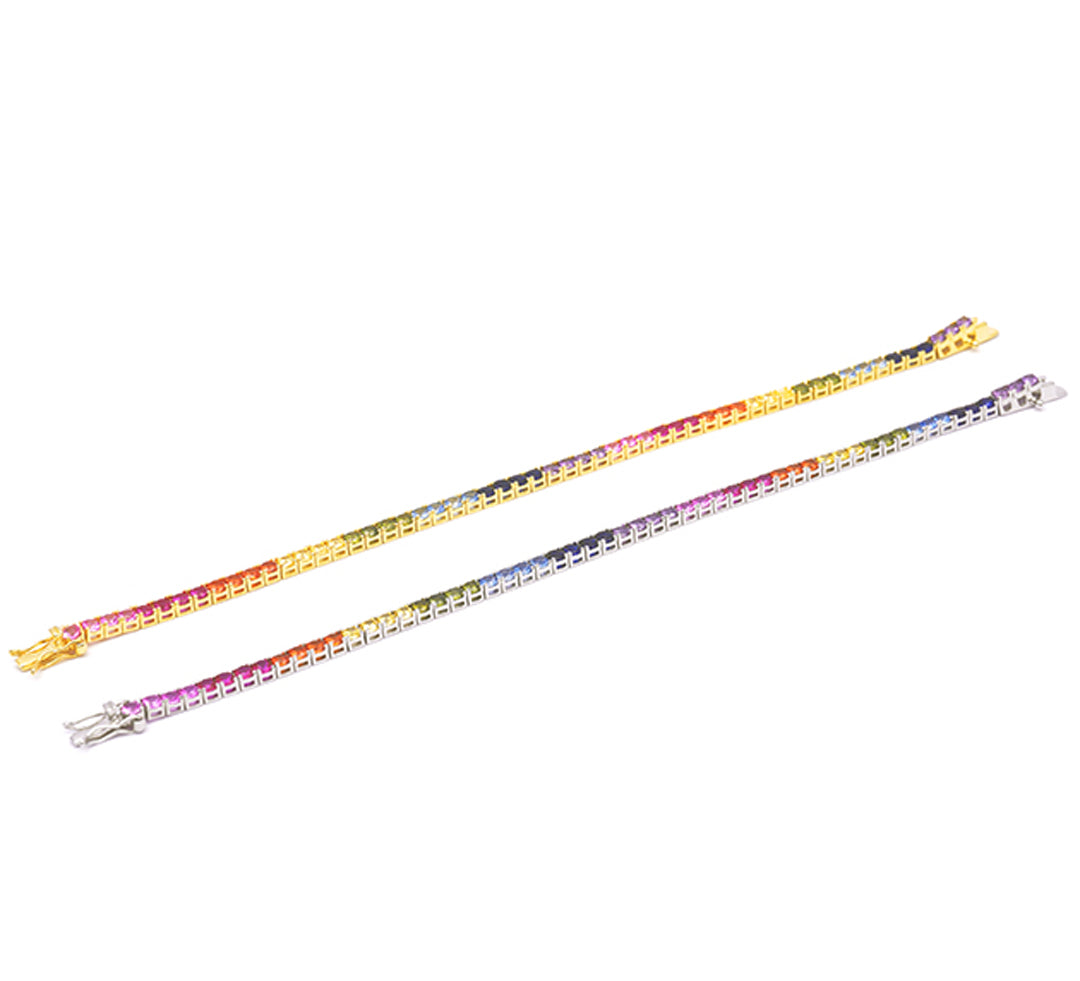 Bracciale Tennis in Argento 925 Pietre Multicolor | Alkemy Gioielli