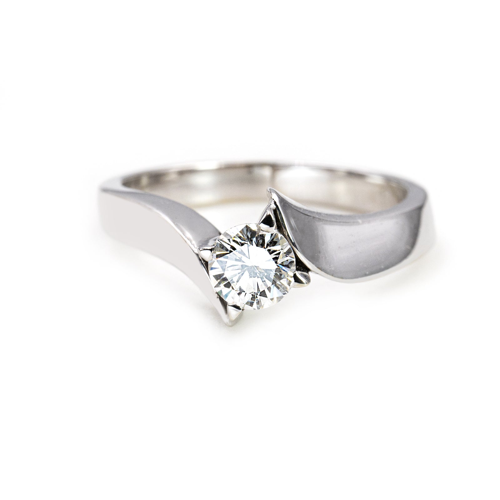 Solitario Anello Oro Bianco Montatura Anello Valentino Anello Oro