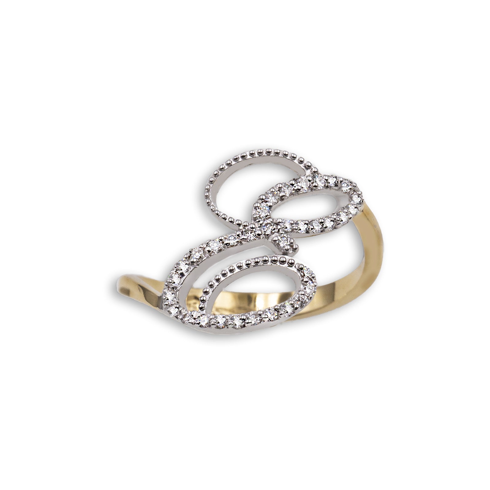 Anello ”INITIALIS" Lettera E Oro e Diamanti