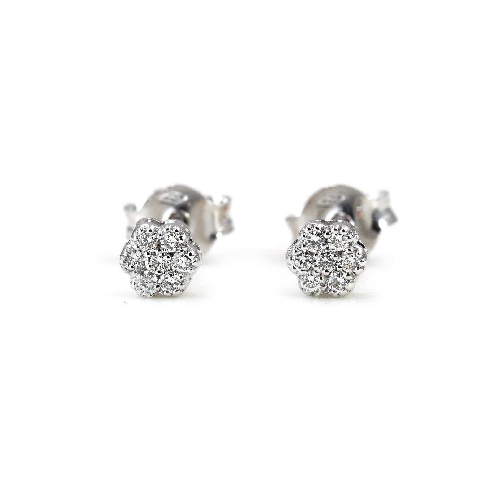 Orecchini “Fiore Pave'” in Oro con Diamanti