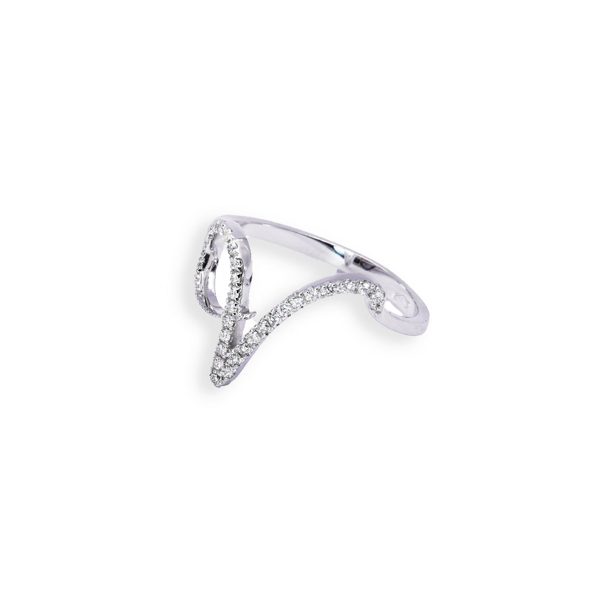 Anello ”INITIALIS" Lettera V Oro e Diamanti