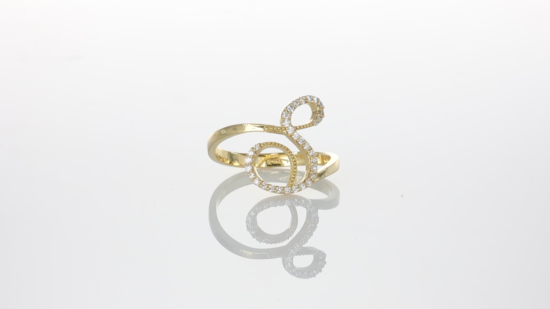Anello ”INITIALIS" Lettera S Oro e Diamanti