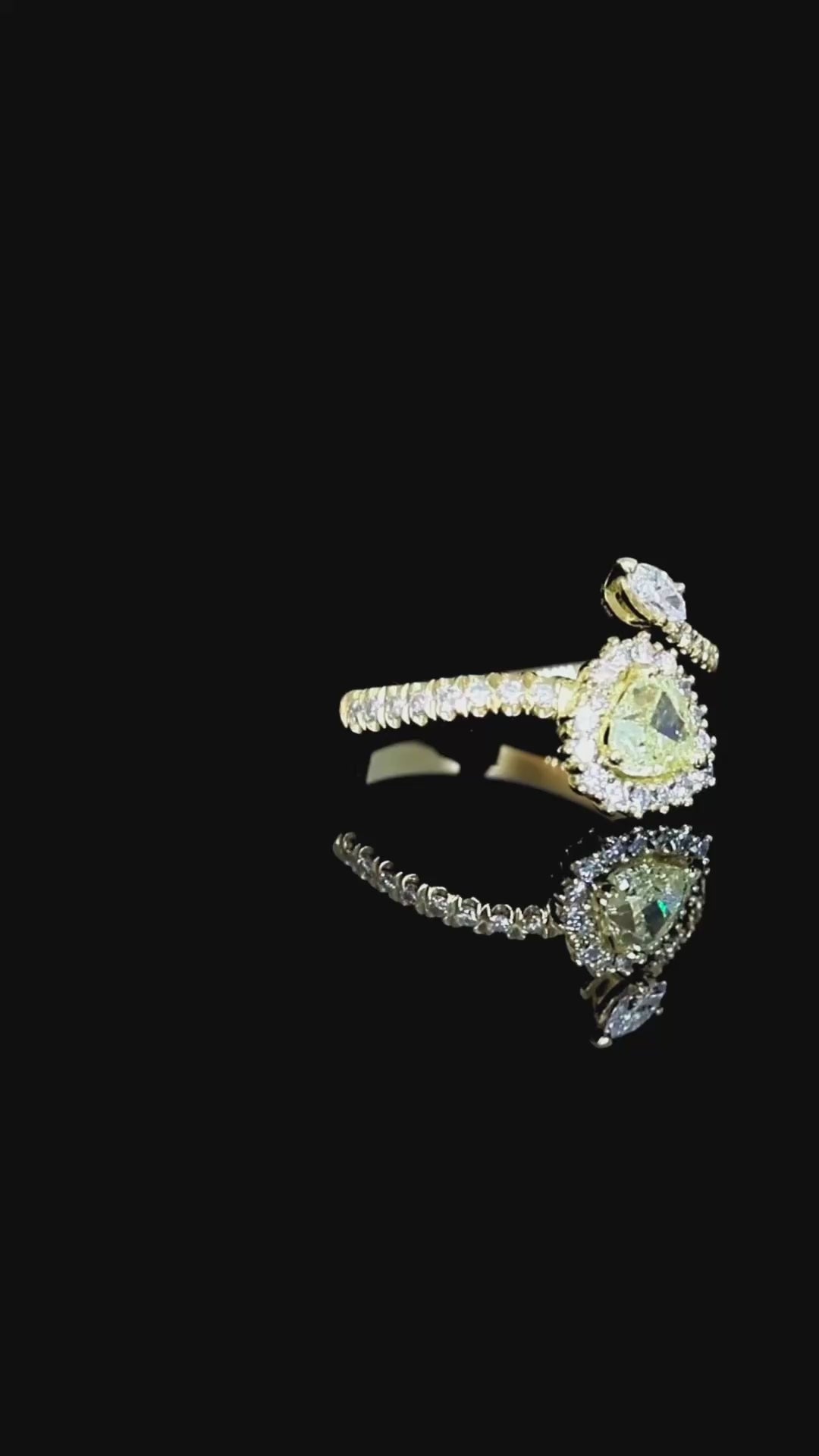 Anello Snake Oro rosa e Diamanti con centrale Diamante Cuore Brown